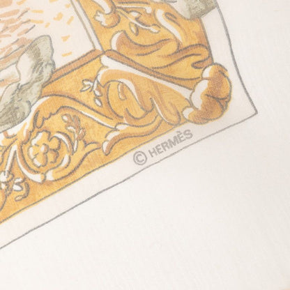 Hermes Carre 90 L'hiver Vert Winter Scarf White Multicolor Silk — view 6