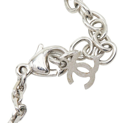 Chanel CC Logo Square Pendant Necklace 05 Clear Black Plastic Metal — view 5