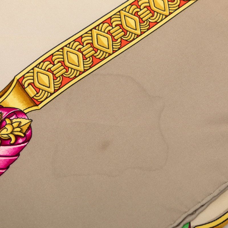 Hermes Carre 90 les Rubans du Cheval Horse Ribbon Scarf Gray Multicolor Silk — view 5