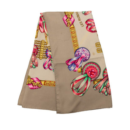 Hermes Carre 90 les Rubans du Cheval Horse Ribbon Scarf Gray Multicolor Silk — view 2