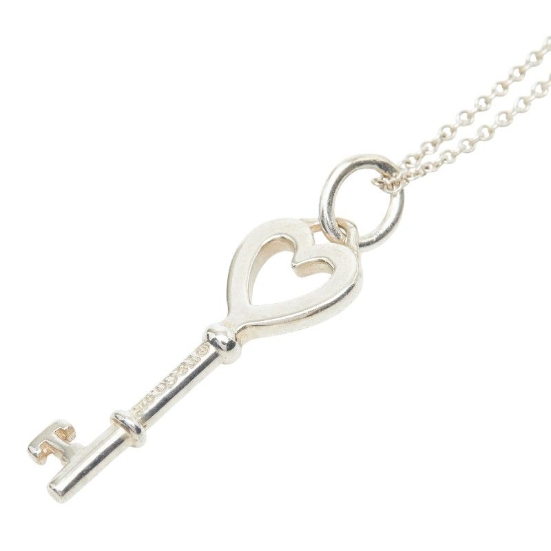 Tiffany & Co Heart Key Chain Pendant Necklace Silver