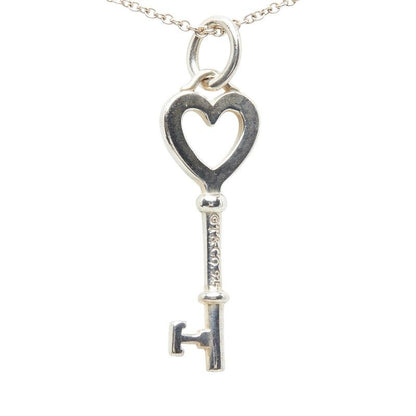 Tiffany & Co Heart Key Chain Pendant Necklace Silver — view 4