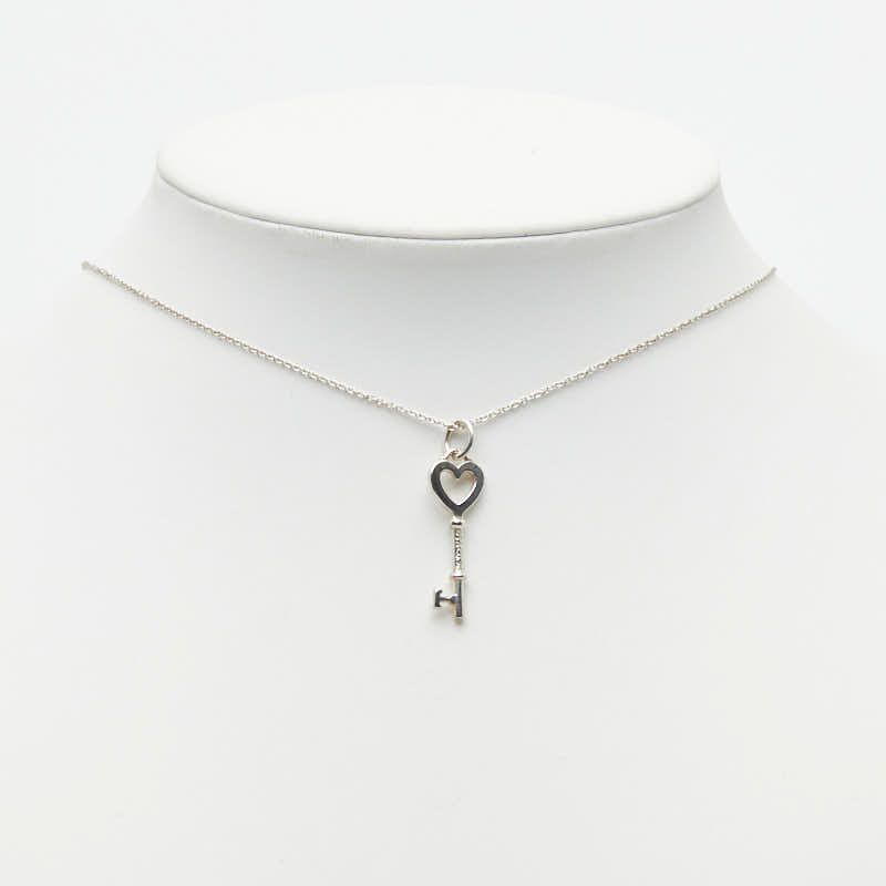 Tiffany & Co Heart Key Chain Pendant Necklace Silver — view 7
