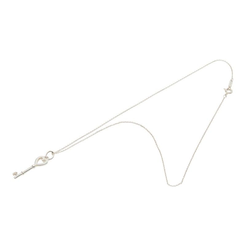 Tiffany & Co Heart Key Chain Pendant Necklace Silver — view 2