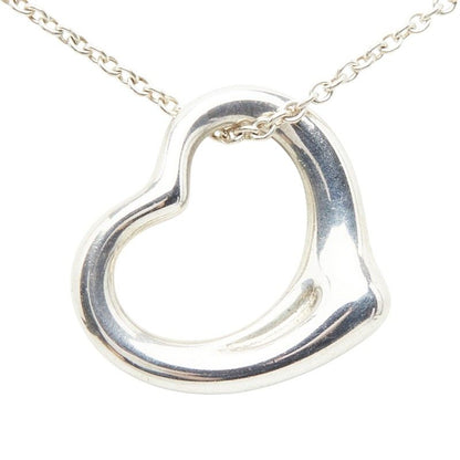 Tiffany & Co Elsa Peretti Open Heart Chain Pendant Necklace Silver — view 3