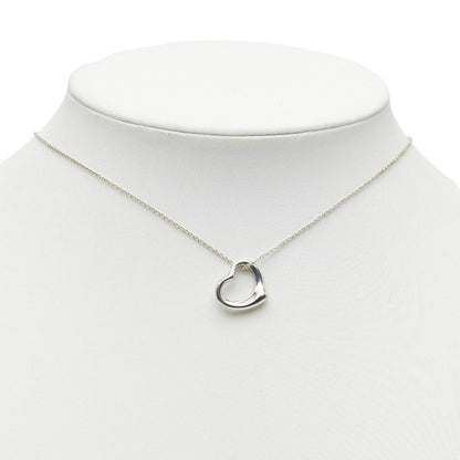 Tiffany & Co Elsa Peretti Open Heart Chain Pendant Necklace Silver — view 8