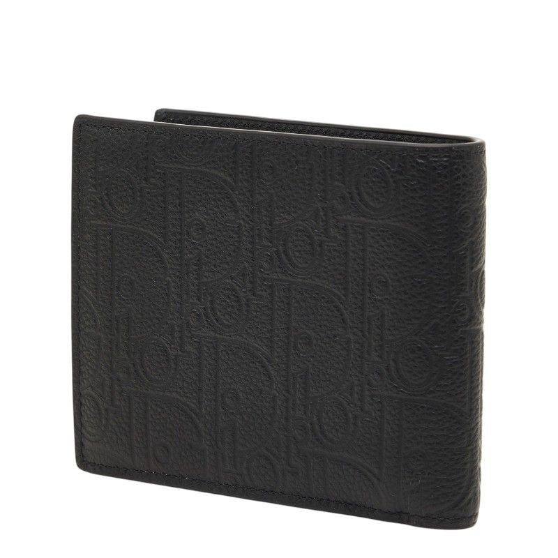 Dior Logo Bifold Wallet Black Leather — view 2
