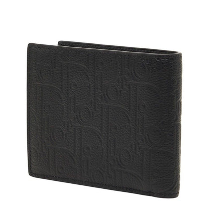 Dior Logo Bifold Wallet Black Leather — view 2