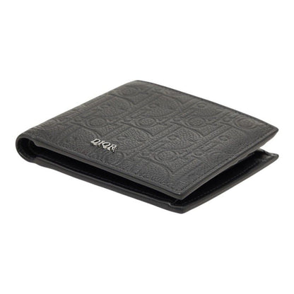 Dior Logo Bifold Wallet Black Leather — view 4