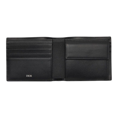 Dior Logo Bifold Wallet Black Leather — view 6
