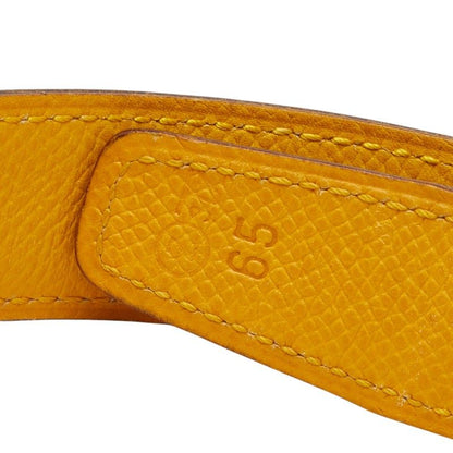 Hermes Constance Buckle Reversible Belt 65 Brown Yellow Leather — view 6