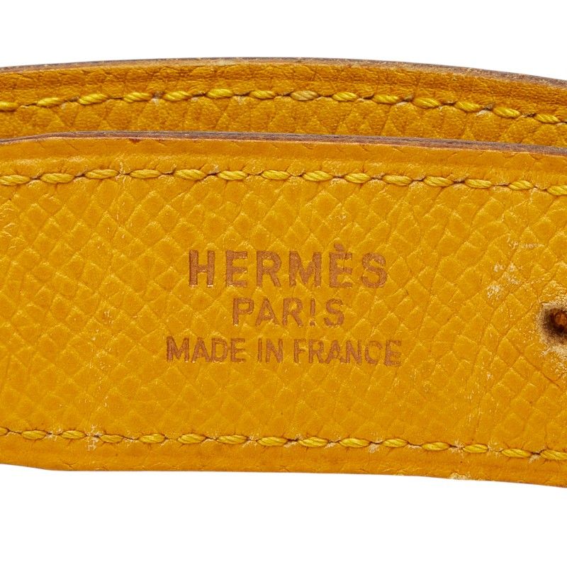 Hermes Constance Buckle Reversible Belt 65 Brown Yellow Leather — view 5