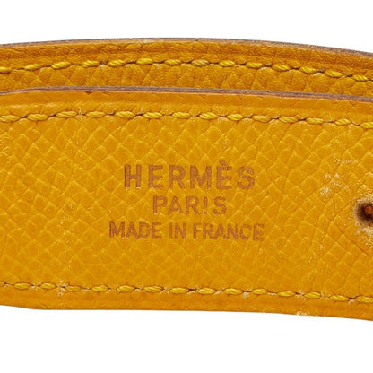 Hermes Constance Buckle Reversible Belt 65 Brown Yellow Leather — view 5