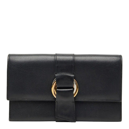 Cartier Trinity Ribbon Trifold Wallet Black Leather
