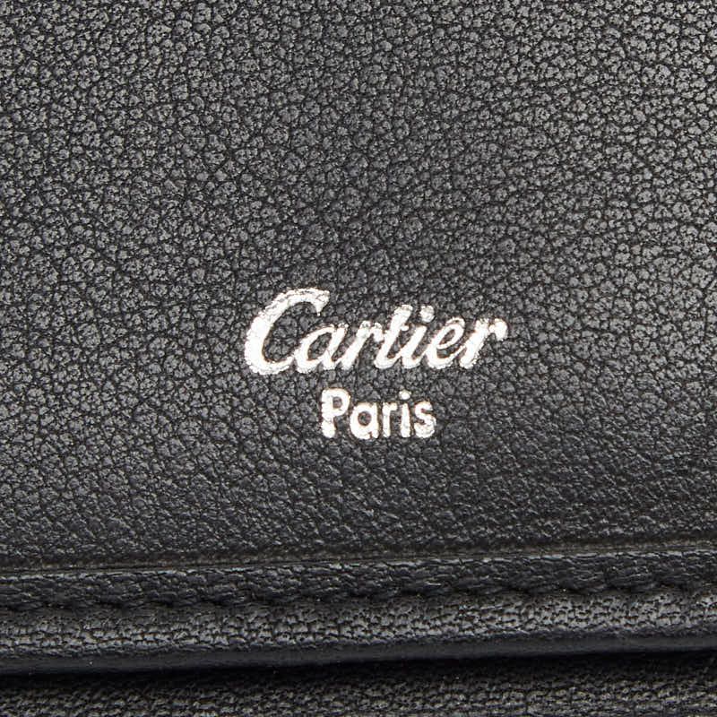Cartier Trinity Ribbon Trifold Wallet Black Leather — view 7
