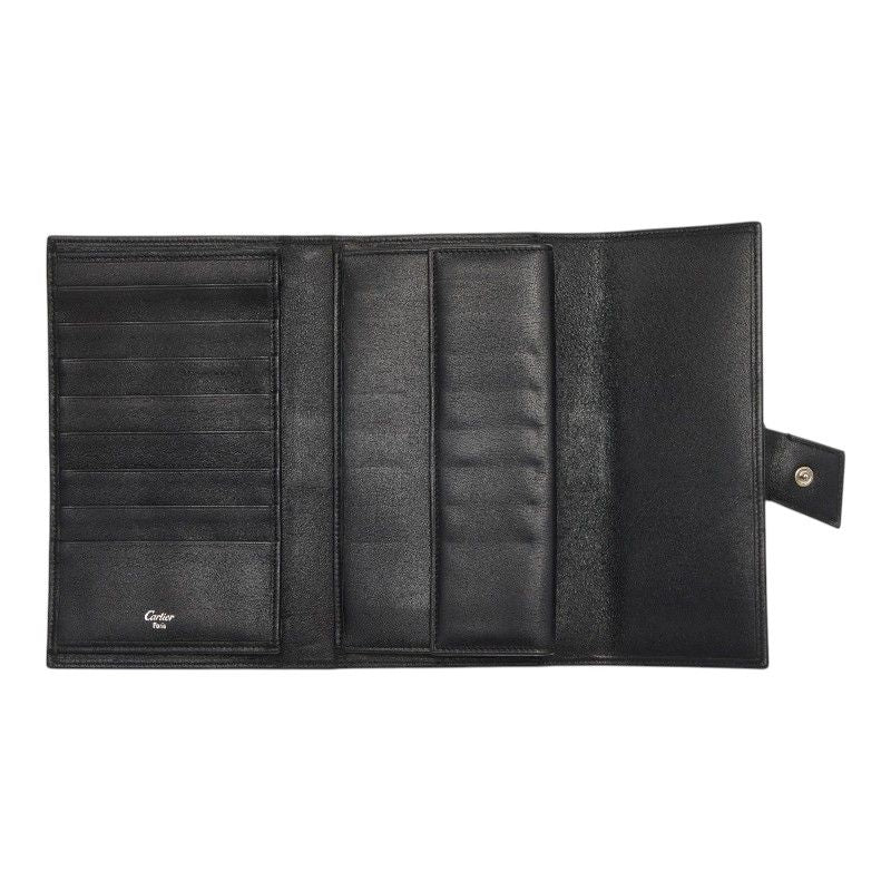 Cartier Trinity Ribbon Trifold Wallet Black Leather — view 6