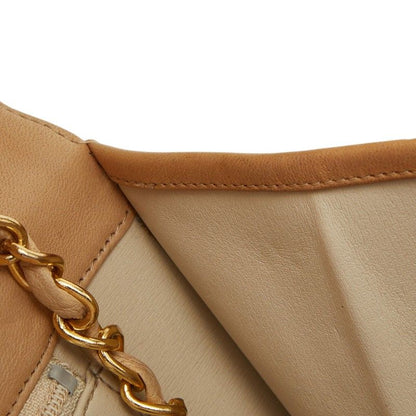 Chanel CC Logo Quilted Chain Shoulder Bag Beige Leather — view 8