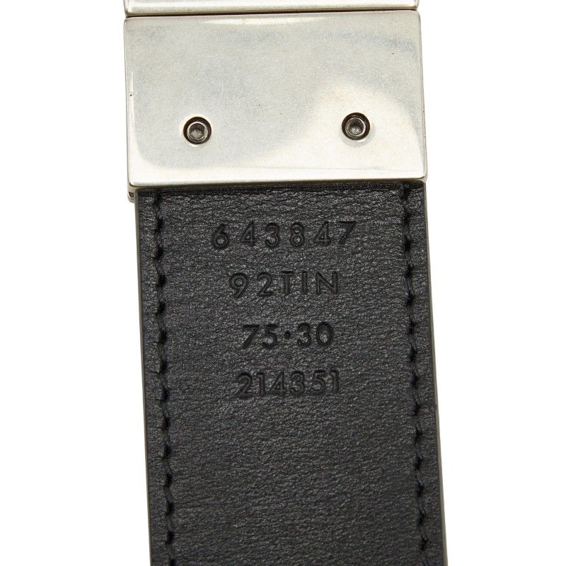 Gucci GG Supreme Interlocking Belt 75 30 Black Silver — view 5