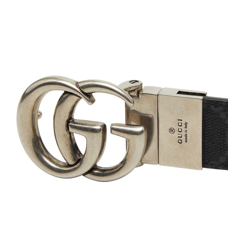 Gucci GG Supreme Interlocking Belt 75 30 Black Silver — view 4