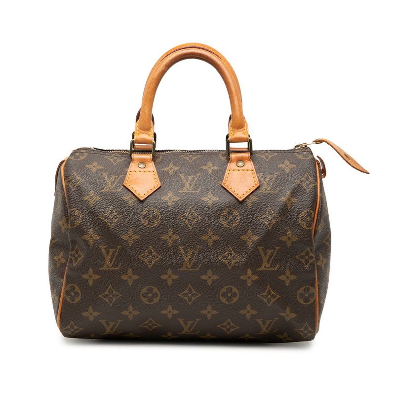 Louis Vuitton Monogram Speedy 25 Mini Boston Bag Brown Leather