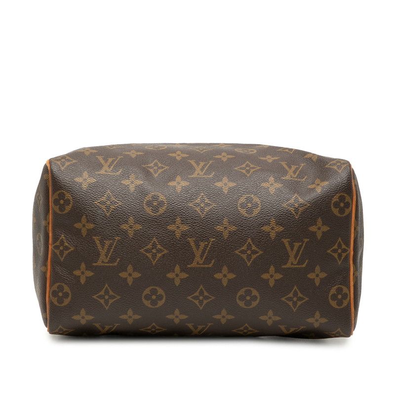 Louis Vuitton Monogram Speedy 25 Mini Boston Bag Brown Leather — view 3