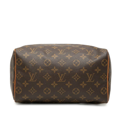 Louis Vuitton Monogram Speedy 25 Mini Boston Bag Brown Leather — view 3