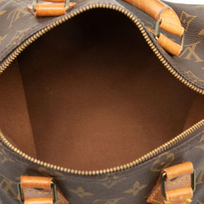 Louis Vuitton Monogram Speedy 25 Mini Boston Bag Brown Leather — view 4