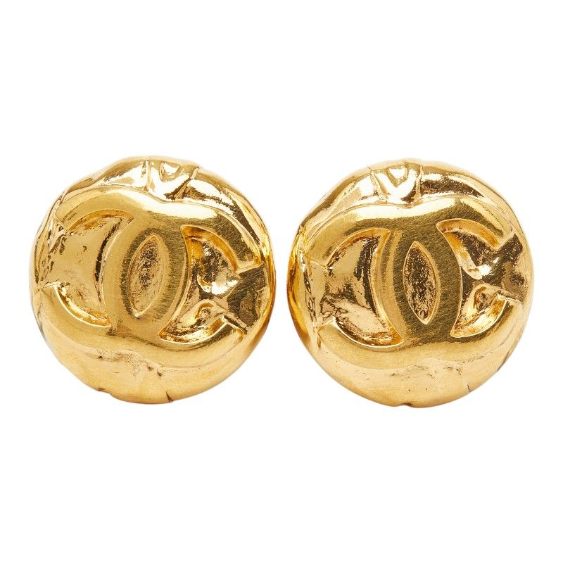 Chanel CC Logo Earrings Gold Plated — view 2