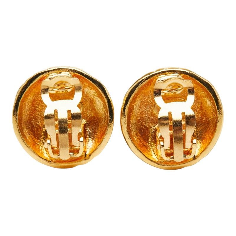 Chanel CC Logo Earrings Gold Plated — view 3