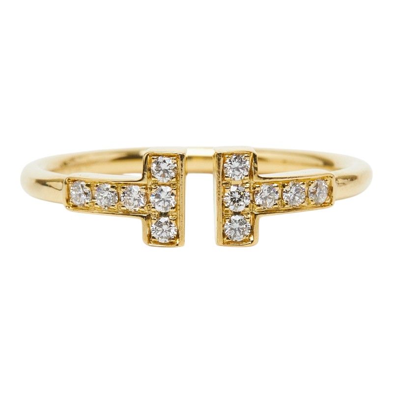 Tiffany & Co T Diamond Wire Ring Gold 18k Yellow