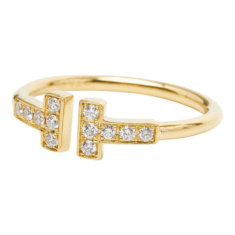 Tiffany & Co T Diamond Wire Ring Gold 18k Yellow — view 2