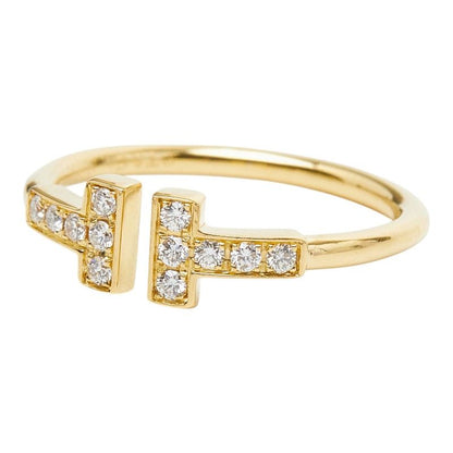 Tiffany & Co T Diamond Wire Ring Gold 18k Yellow — view 2