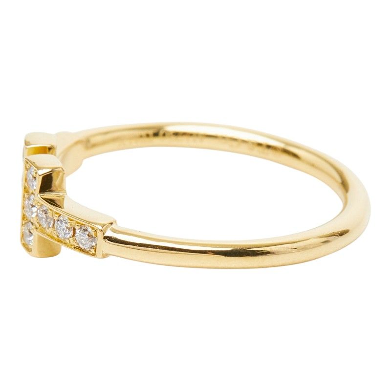 Tiffany & Co T Diamond Wire Ring Gold 18k Yellow — view 3