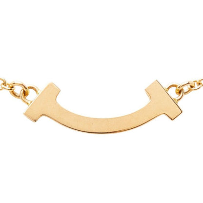 Tiffany & Co T Smile Pendant Mini Necklace Gold 18k Pink — view 3