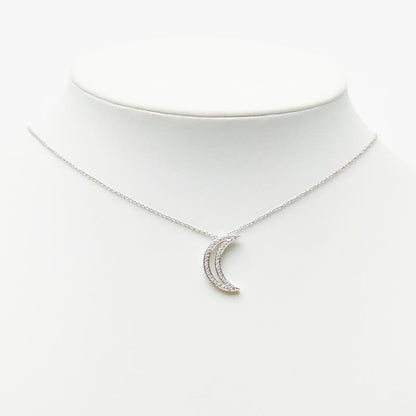 Tiffany & Co Diamond Moon Necklace Silver Platinum — view 8