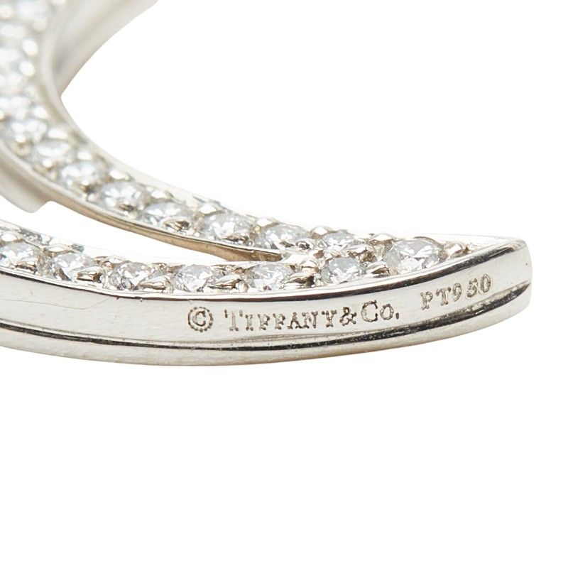 Tiffany & Co Diamond Moon Necklace Silver Platinum — view 7