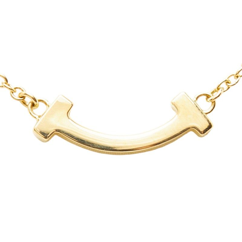 Tiffany & Co T Smile Pendant Mini Necklace Gold 18k Yellow — view 4