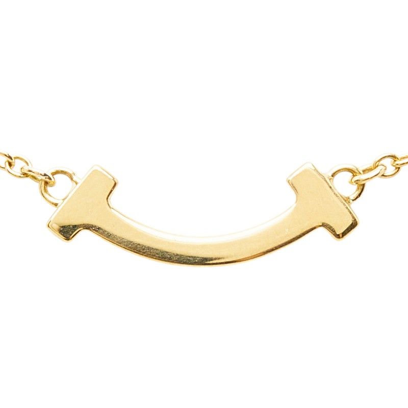 Tiffany & Co T Smile Pendant Mini Necklace Gold 18k Yellow — view 3