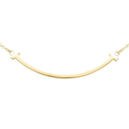 Tiffany & Co T Smile Pendant Small Necklace Gold 18k Yellow — view 3
