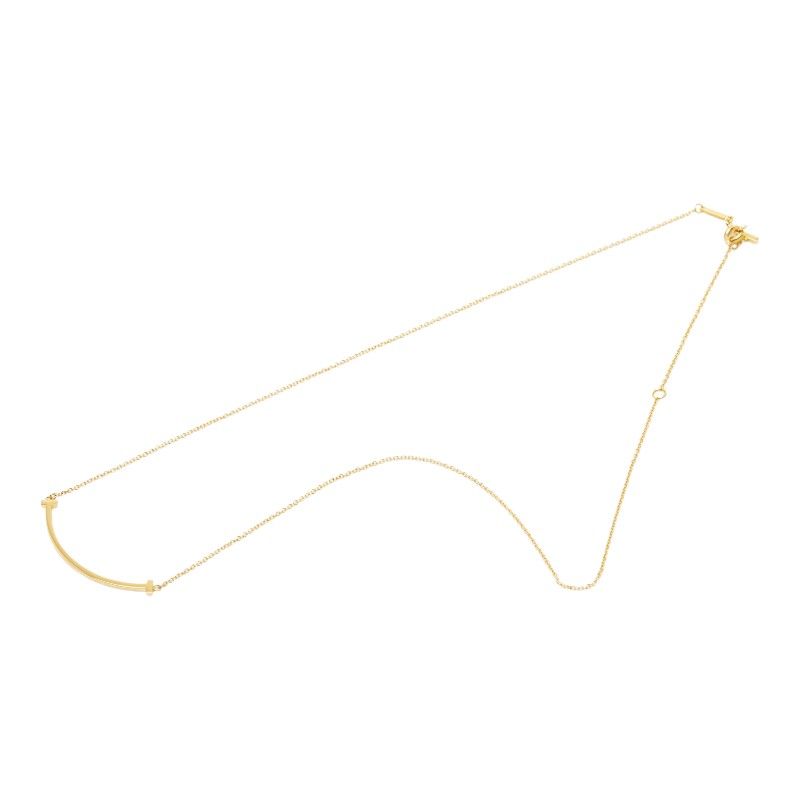 Tiffany & Co T Smile Pendant Small Necklace Gold 18k Yellow — view 2
