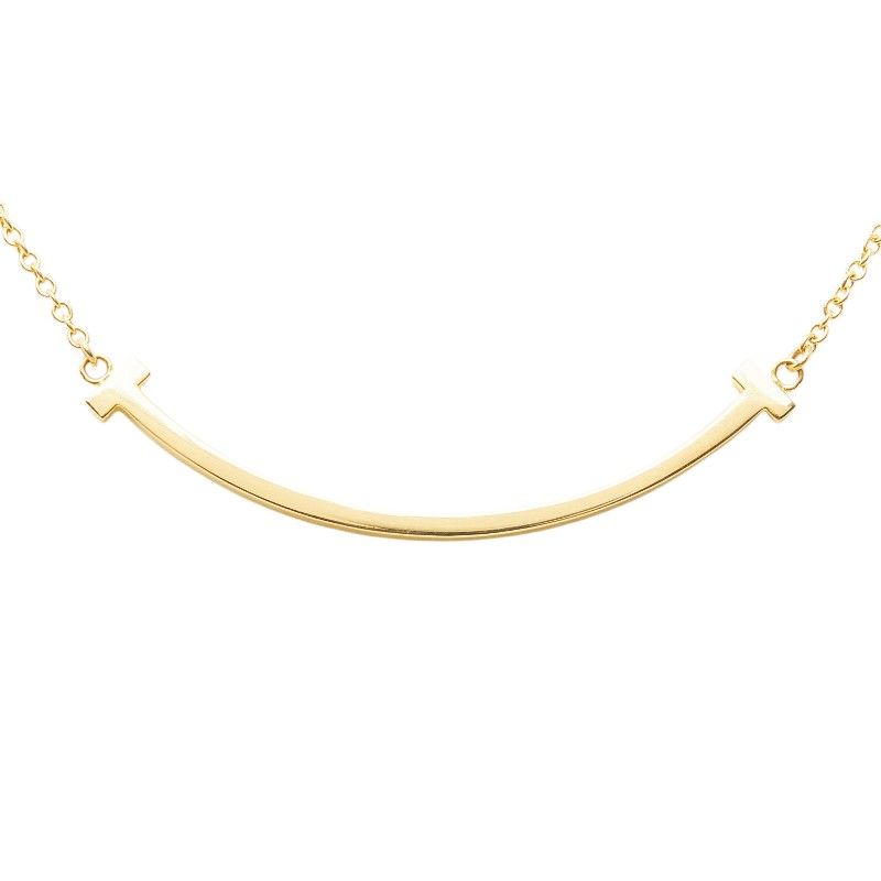 Tiffany & Co T Smile Pendant Small Necklace Gold 18k Yellow — view 4