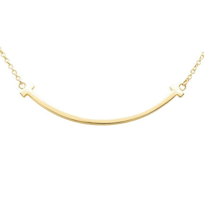Tiffany & Co T Smile Pendant Small Necklace Gold 18k Yellow — view 4