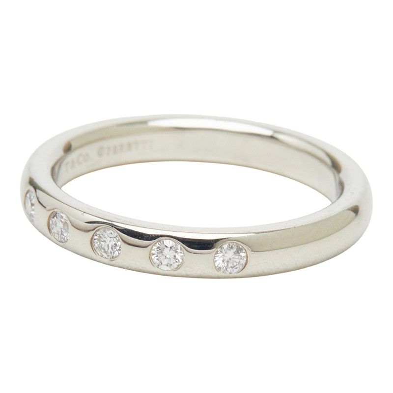Tiffany & Co Stacking Band Ring Elsa Peretti Silver Platinum — view 2
