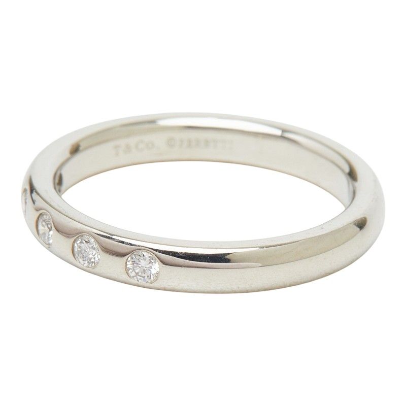 Tiffany & Co Stacking Band Ring Elsa Peretti Silver Platinum — view 3