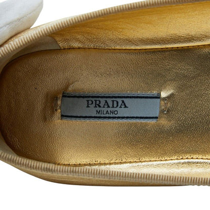 Prada Ballet Shoes 38 Gold Leather — view 8