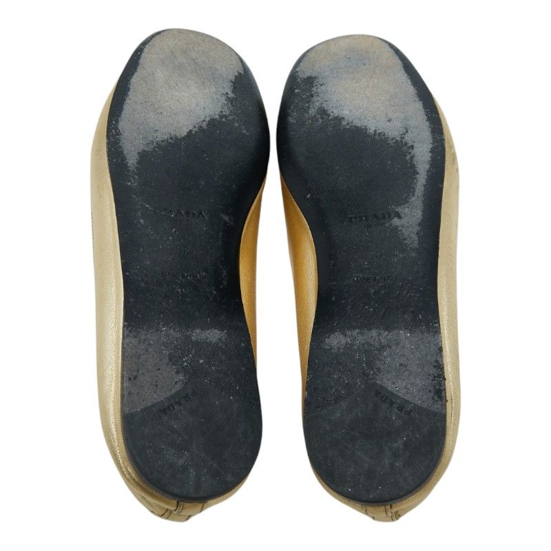 Prada Ballet Shoes 38 Gold Leather — view 7