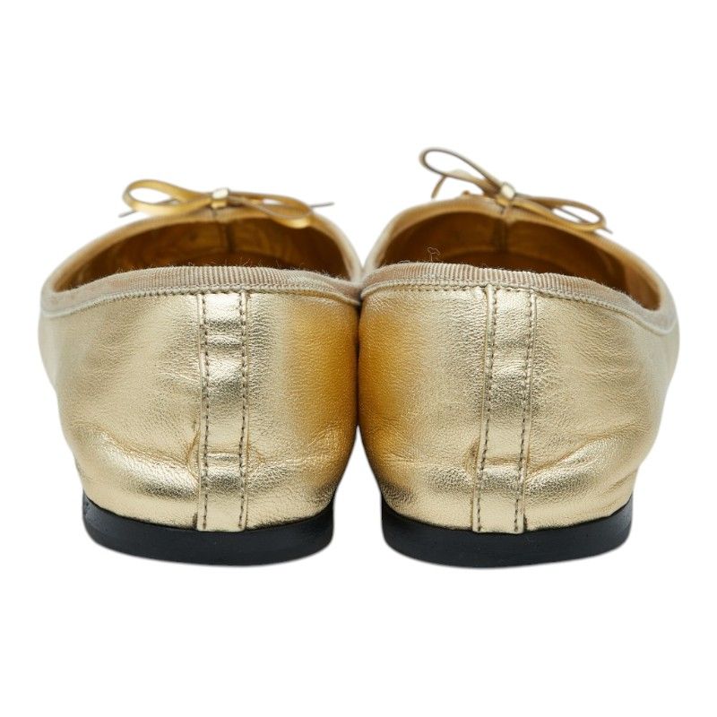 Prada Ballet Shoes 38 Gold Leather — view 3