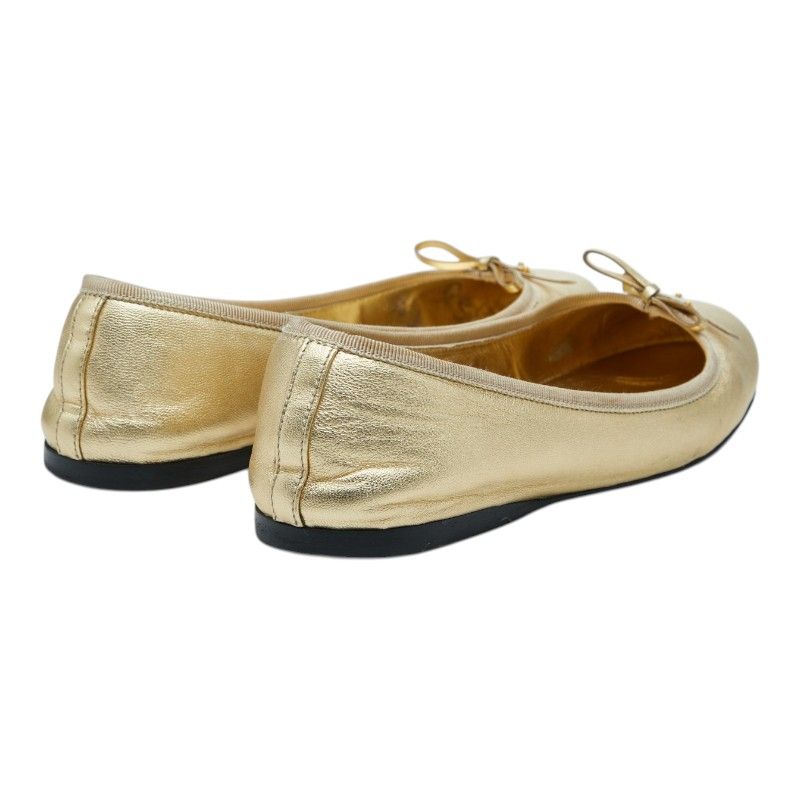 Prada Ballet Shoes 38 Gold Leather — view 2