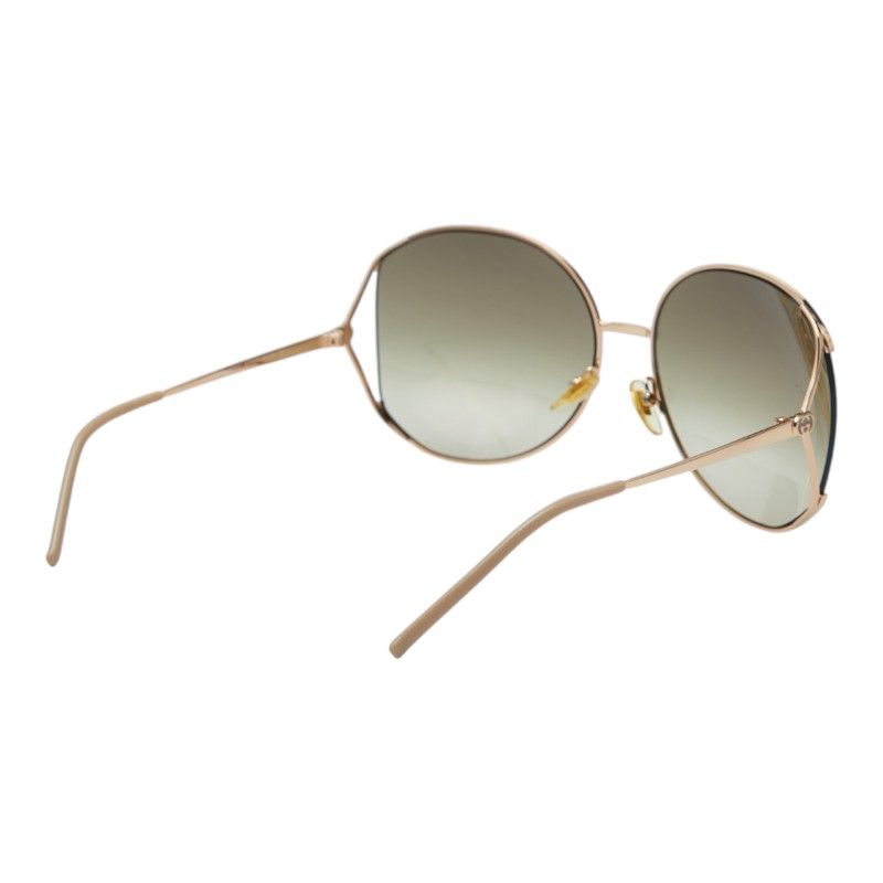 Gucci Interlocking Sunglasses Brown Gold Metal Resin 1- Eyewear — view 2