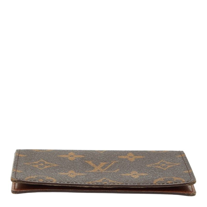 Louis Vuitton Monogram Porto 2 Cult Vertical Pass Case Fixed Era Brown Leather — view 3